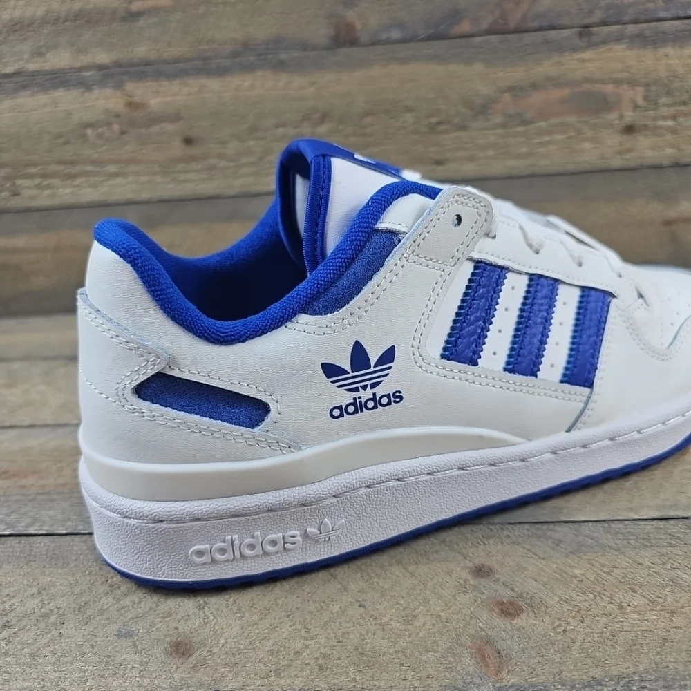 adidas Men's Originals Forum Low CL Shoes Core White/Royal Blue